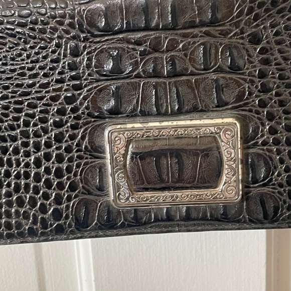 Vintage Brighton Black Croc Embossed Leather Crossbody Purse #34540 - Picture 3 of 5